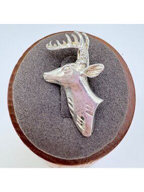 Buck Deer Head Hunting Statement Pendant 925 Sterling Silver 1.25" Length